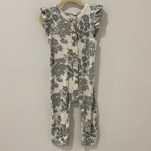 Kate Quinn Gray Floral Baby Outfit